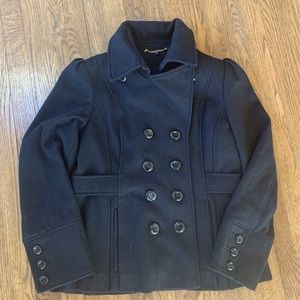 Guess Black Pea Coat XL